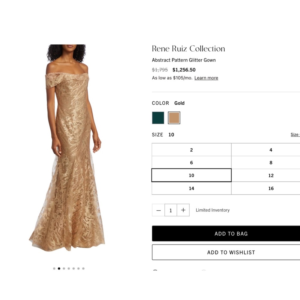 RENE RUIZ COLLECTION GLITTER GOWN - Picture 7 of 10